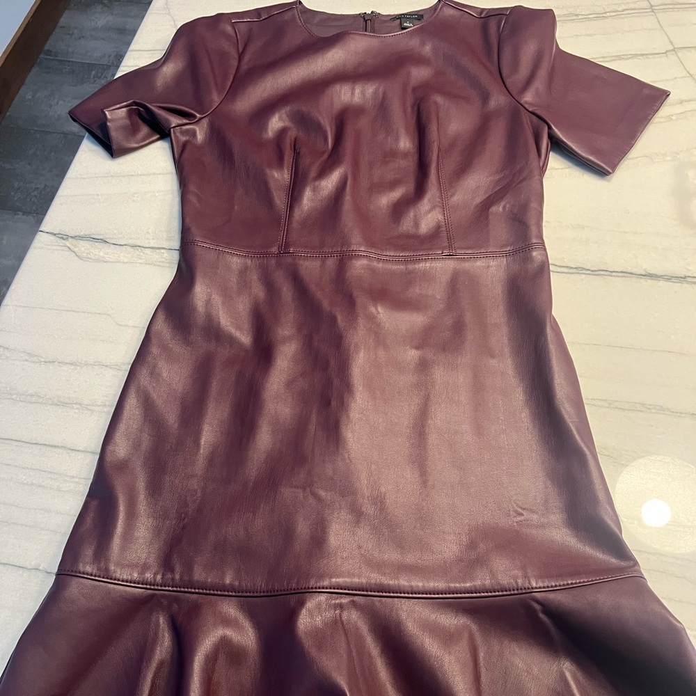 Ann Taylor Burgundy Fit & Flare Dress